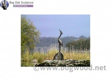 Bog oak Grey Heron by Michael Casey