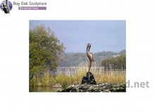 Pelican in bog oak by Michael Casey