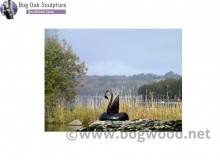 Bog oak swan by Michael Casey