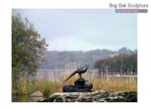 Pheasant in bog oak by Michael Casey